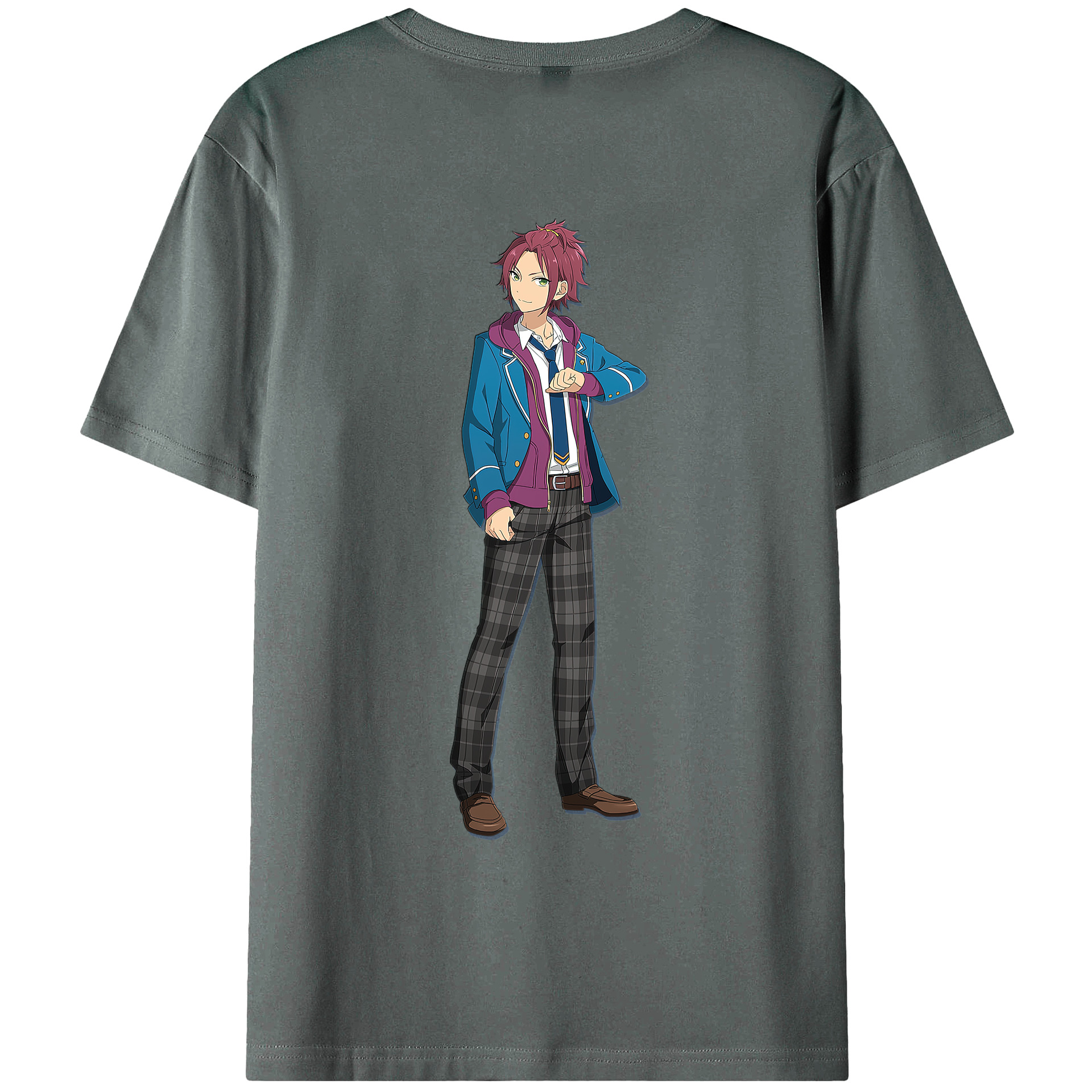 （画像用） あんさんぶるスターズ! Ensemble Stars 綿100％ メンズ半袖Tシャツ（バックプリント） 通気性